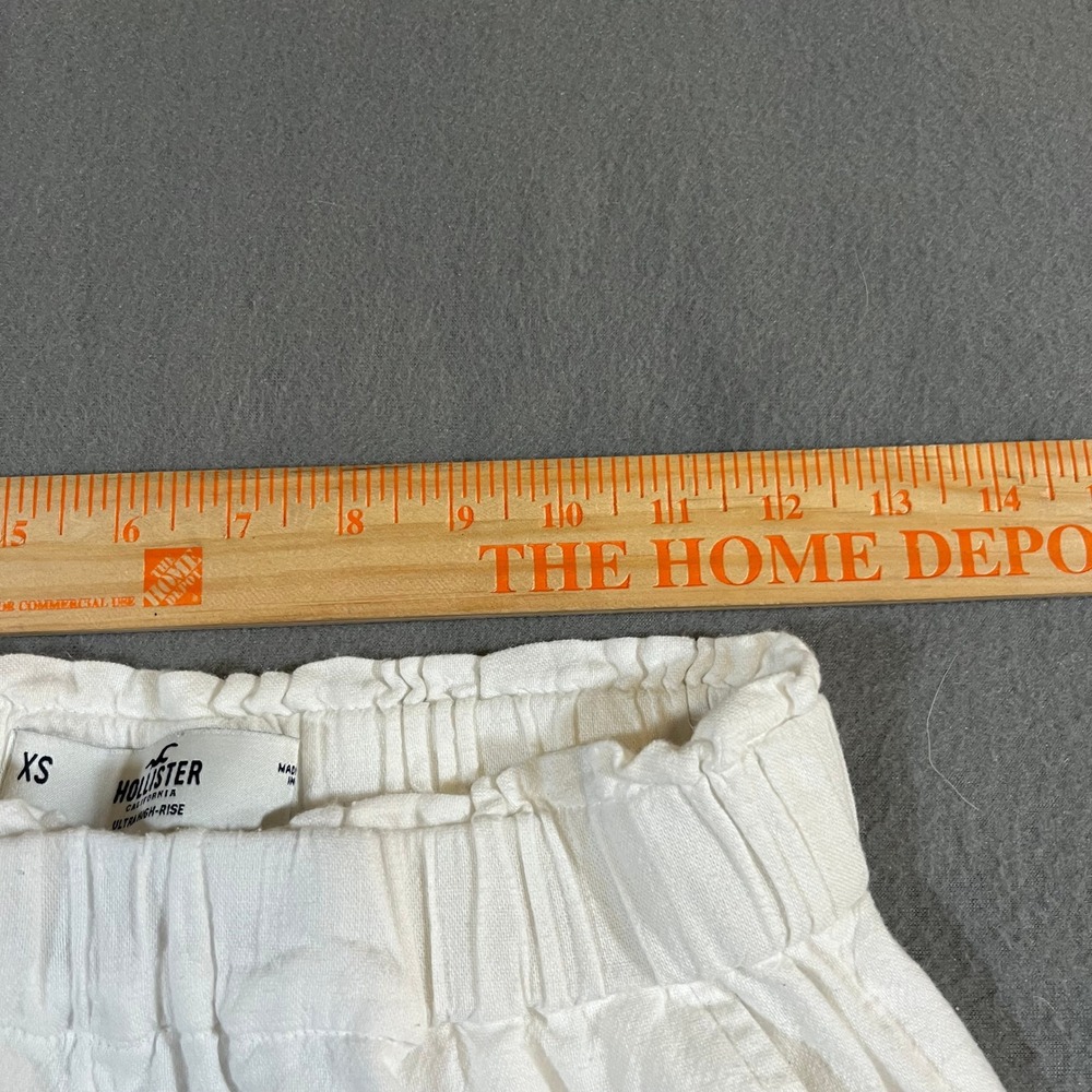 Hollister White Ultra High Rise Linen Shorts Women's‎ XS Summer Blend - Picture 7 of 8